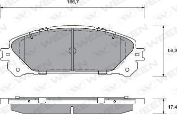 Ween 151-0019 - Комплект спирачно феродо, дискови спирачки vvparts.bg