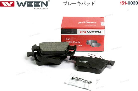 Ween 151-0030 - Комплект спирачно феродо, дискови спирачки vvparts.bg