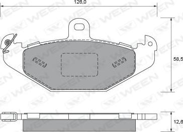 Ween 151-1909 - Комплект спирачно феродо, дискови спирачки vvparts.bg