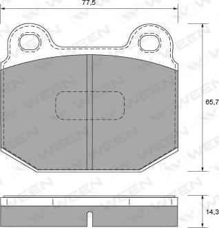 Ween 151-1908 - Комплект спирачно феродо, дискови спирачки vvparts.bg