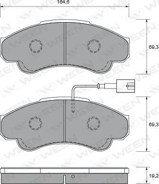 FTE 9001265 - Комплект спирачно феродо, дискови спирачки vvparts.bg