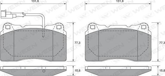 Ween 151-1979 - Комплект спирачно феродо, дискови спирачки vvparts.bg