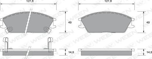 Ween 151-1492 - Комплект спирачно феродо, дискови спирачки vvparts.bg