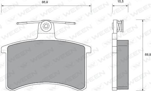 Ween 151-1450 - Комплект спирачно феродо, дискови спирачки vvparts.bg