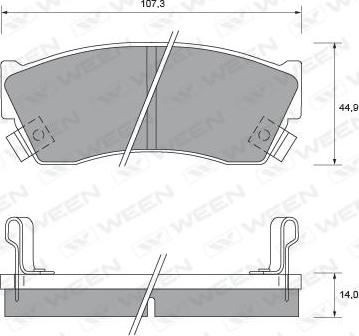 Ween 151-1419 - Комплект спирачно феродо, дискови спирачки vvparts.bg