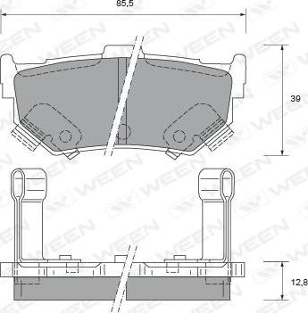 Ween 151-1485 - Комплект спирачно феродо, дискови спирачки vvparts.bg