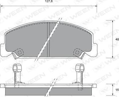 Ween 151-1426 - Комплект спирачно феродо, дискови спирачки vvparts.bg