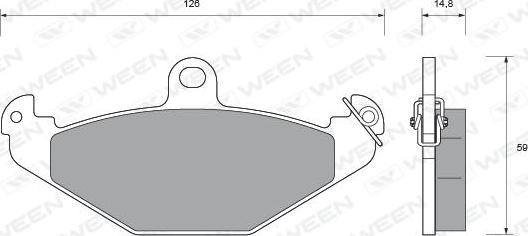 Ween 151-1592 - Комплект спирачно феродо, дискови спирачки vvparts.bg