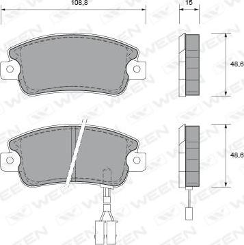 Ween 151-1500 - Комплект спирачно феродо, дискови спирачки vvparts.bg