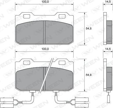 Ween 151-1501 - Комплект спирачно феродо, дискови спирачки vvparts.bg