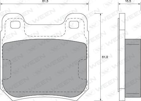 Ween 151-1508 - Комплект спирачно феродо, дискови спирачки vvparts.bg