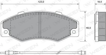 Ween 151-1502 - Комплект спирачно феродо, дискови спирачки vvparts.bg