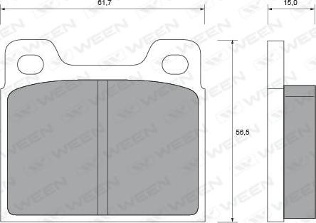 Ween 151-1507 - Комплект спирачно феродо, дискови спирачки vvparts.bg