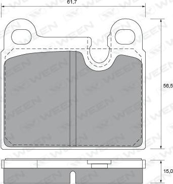 Ween 151-1512 - Комплект спирачно феродо, дискови спирачки vvparts.bg