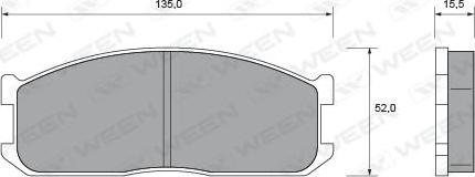 Ween 151-1533 - Комплект спирачно феродо, дискови спирачки vvparts.bg