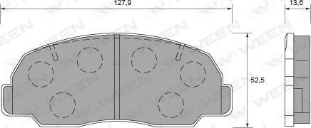 Ween 151-1529 - Комплект спирачно феродо, дискови спирачки vvparts.bg