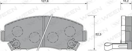 Ween 151-1528 - Комплект спирачно феродо, дискови спирачки vvparts.bg