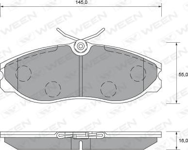 Ween 151-1646 - Комплект спирачно феродо, дискови спирачки vvparts.bg