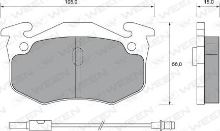 Ween 151-1654 - Комплект спирачно феродо, дискови спирачки vvparts.bg