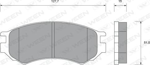 Ween 151-1668 - Комплект спирачно феродо, дискови спирачки vvparts.bg