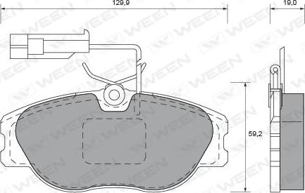 Ween 151-1602 - Комплект спирачно феродо, дискови спирачки vvparts.bg