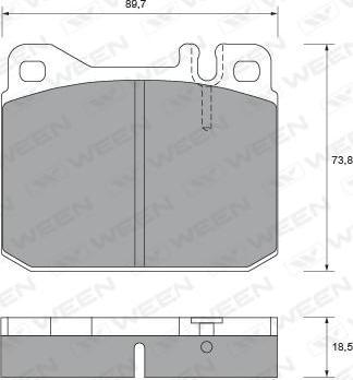 Ween 151-1639 - Комплект спирачно феродо, дискови спирачки vvparts.bg