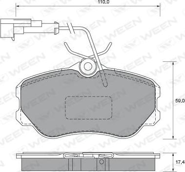 Ween 151-1632 - Комплект спирачно феродо, дискови спирачки vvparts.bg