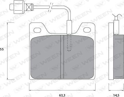 Ween 151-1095 - Комплект спирачно феродо, дискови спирачки vvparts.bg