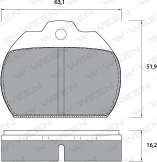 Ween 151-1090 - Комплект спирачно феродо, дискови спирачки vvparts.bg