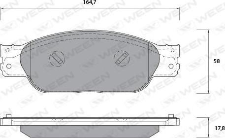 Ween 151-1091 - Комплект спирачно феродо, дискови спирачки vvparts.bg
