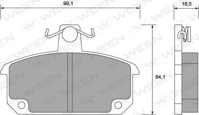 Ween 151-1097 - Комплект спирачно феродо, дискови спирачки vvparts.bg