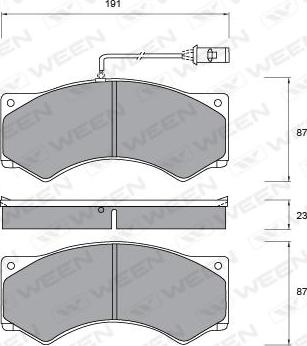 Ween 151-1041 - Комплект спирачно феродо, дискови спирачки vvparts.bg