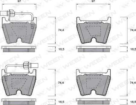 Ween 151-1047 - Комплект спирачно феродо, дискови спирачки vvparts.bg