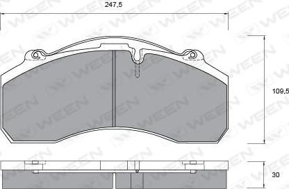 Ween 151-1054 - Комплект спирачно феродо, дискови спирачки vvparts.bg