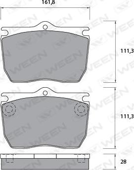 Ween 151-1065 - Комплект спирачно феродо, дискови спирачки vvparts.bg