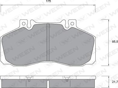 Ween 151-1019 - Комплект спирачно феродо, дискови спирачки vvparts.bg