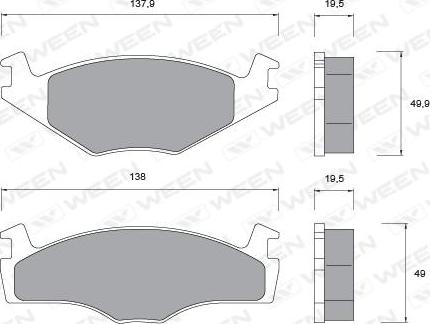 Ween 151-1011 - Комплект спирачно феродо, дискови спирачки vvparts.bg