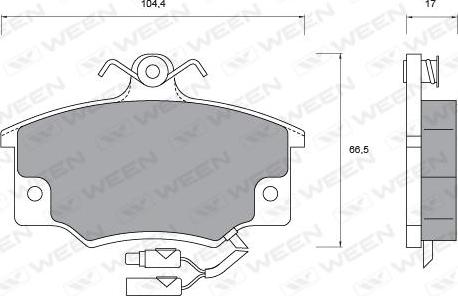 Ween 151-1012 - Комплект спирачно феродо, дискови спирачки vvparts.bg