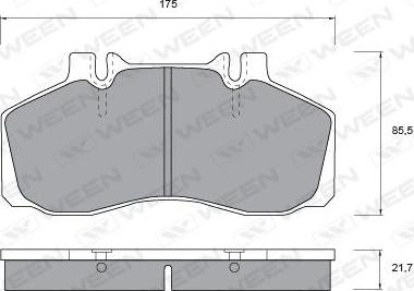 Ween 151-1029 - Комплект спирачно феродо, дискови спирачки vvparts.bg