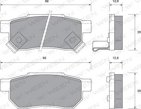 Ween 151-1027 - Комплект спирачно феродо, дискови спирачки vvparts.bg