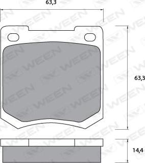 Ween 151-1079 - Комплект спирачно феродо, дискови спирачки vvparts.bg