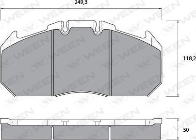 Ween 151-1075 - Комплект спирачно феродо, дискови спирачки vvparts.bg