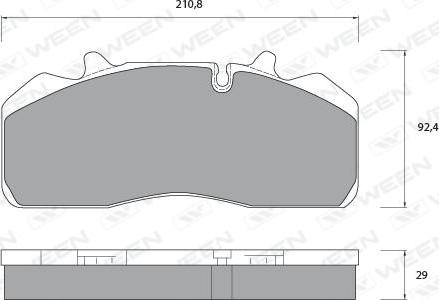 Ween 151-1072 - Комплект спирачно феродо, дискови спирачки vvparts.bg