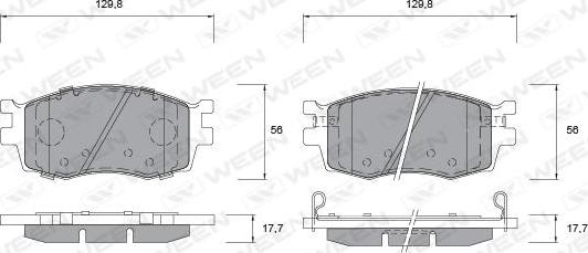 Ween 151-1193 - Комплект спирачно феродо, дискови спирачки vvparts.bg