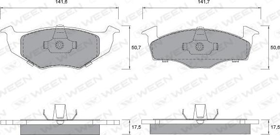 Ween 151-1143 - Комплект спирачно феродо, дискови спирачки vvparts.bg