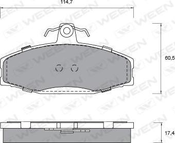 Ween 151-1142 - Комплект спирачно феродо, дискови спирачки vvparts.bg