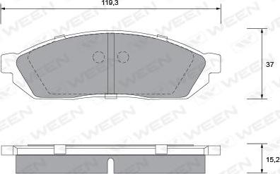 Ween 151-1165 - Комплект спирачно феродо, дискови спирачки vvparts.bg