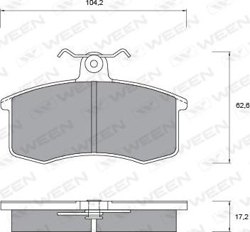 Ween 151-1104 - Комплект спирачно феродо, дискови спирачки vvparts.bg
