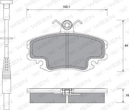 Ween 151-1107 - Комплект спирачно феродо, дискови спирачки vvparts.bg