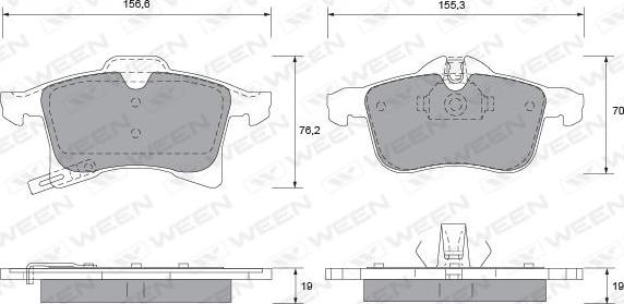 Ween 151-1111 - Комплект спирачно феродо, дискови спирачки vvparts.bg